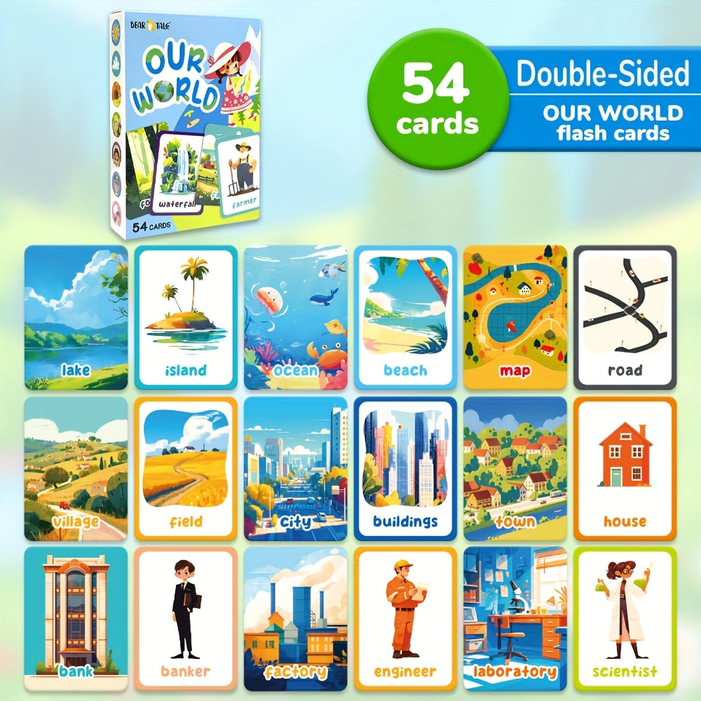 54pc Our World Flashcards - Travel Seasons Weather Nursery Office