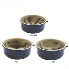3pcs Reusable Double Layer Drain Basket for Vegetables and Fruits Colander