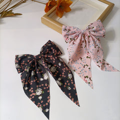 4pcs Floral Streamer Bow Hair Clip for Baby Girls