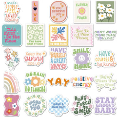 50pcs Cute Cartoon English Phrase Stickers for Kids, Scrapbooking, and Crafts