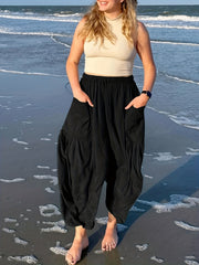  Casual Pants Women's Plus Wide Leg Trousers With Pockets