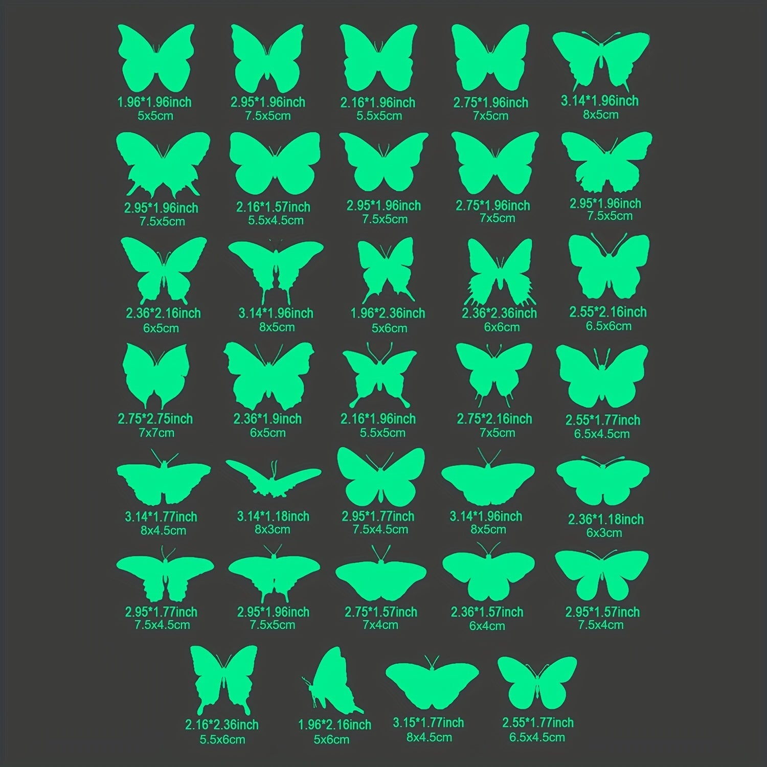 Glow In The Dark Butterfly Wall Stickers for Girls' Room