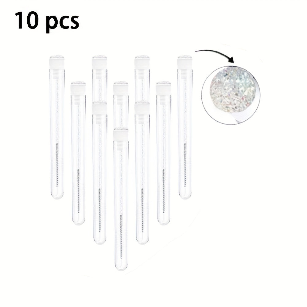 10pcs Eyelash Brush With Dust-proof Tube Container
