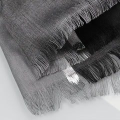 Rayon Casual Scarf Solid Golden & Silver Stripe Tassel Headwrap