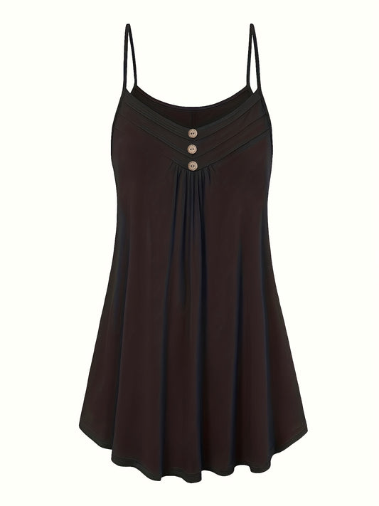  Solid V Neck Cami Top Women's Plus Casual Cami Top
