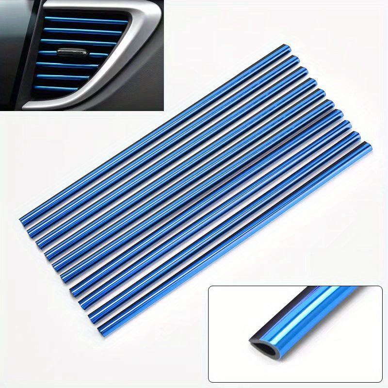 10PCS Car Air Conditioner Outlet Decorative U Shape Moulding Trim Strips