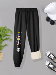 Women's Astronaut & Planet Print Fleece Joggers