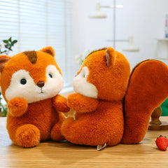 Squirrel Plush Toy Doll Soft Orange Stuffed Animal for Kids' Birthdays