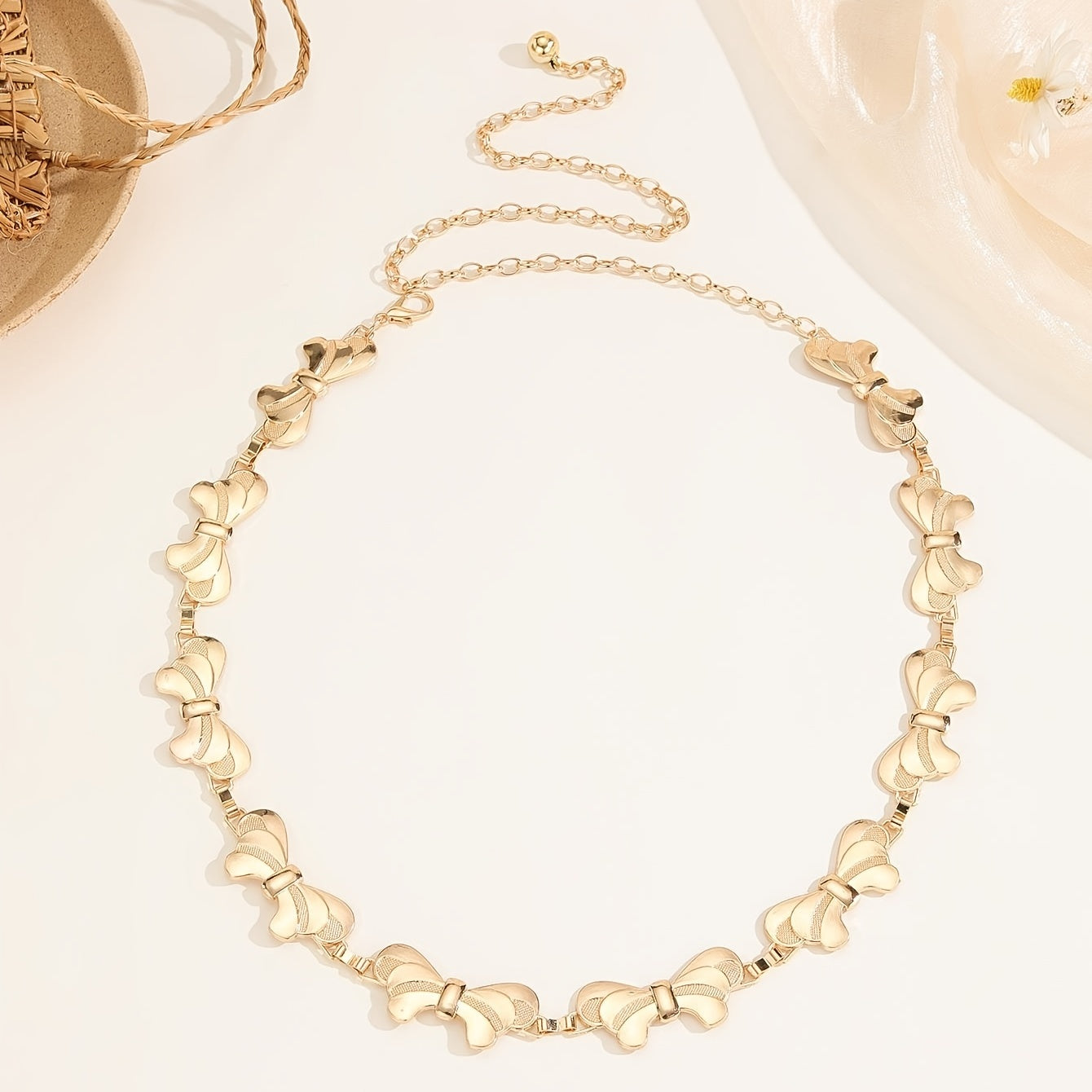 Metal Bowknot Waist Chain Skirt Suit Dress Waist Chain Fashionable Belt Body