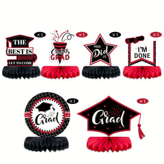 Graduation Season Doctoral Cap Honeycomb Ornaments Desktop Decoration Set