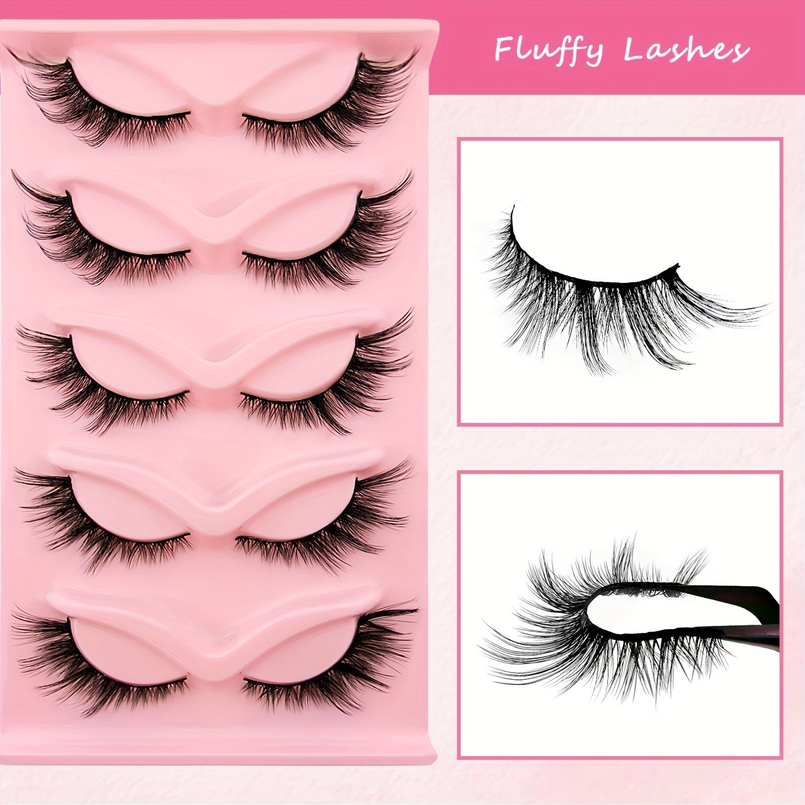 7 Pairs Cat Eye Lashes Fluffy Faux Mink False Eyelashes