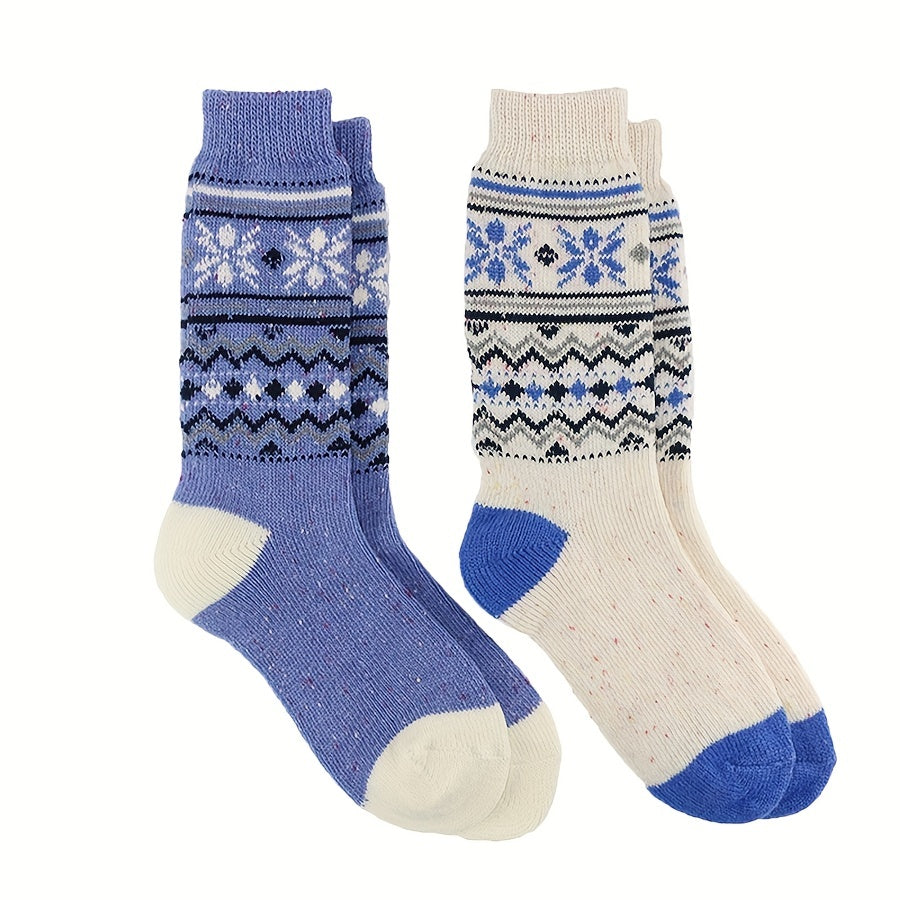 Geometric Pattern Mid Tube Socks Soft & Comfy Women's Stockings