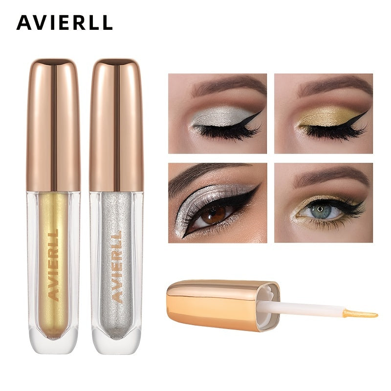 Waterproof Liquid Eyeliner Silver + Pencil, Long Lasting Non Smudge Makeup