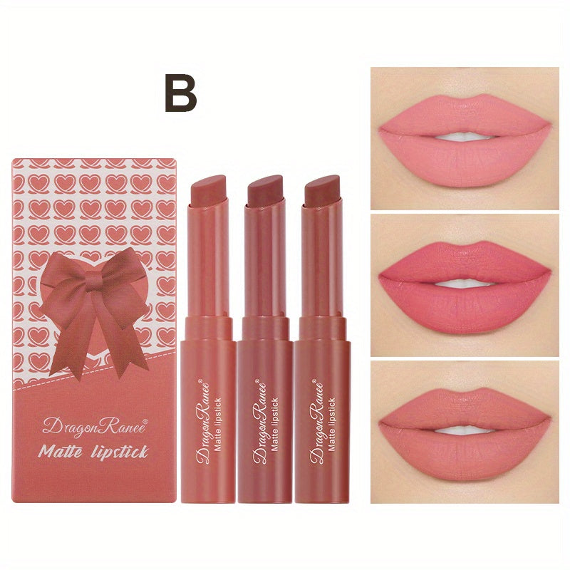 Matte Velvet Air Soft Lipstick Set Box 3 Pack