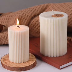 3D Stripe Candle Silicone Casting Molds - Pillar Square Resin Mold