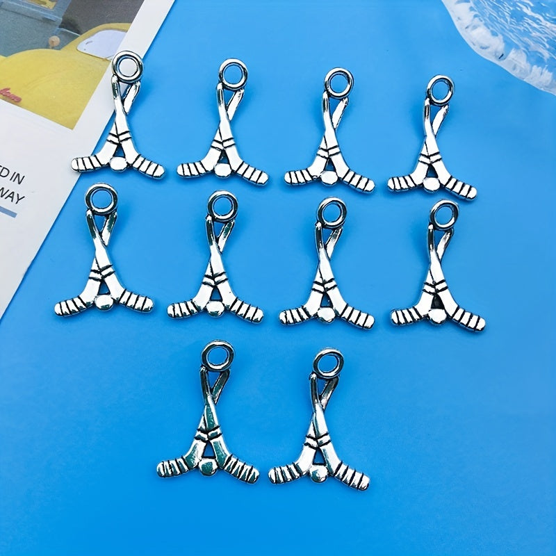 10pcs Hockey Pendants For DIY Jewelry Making