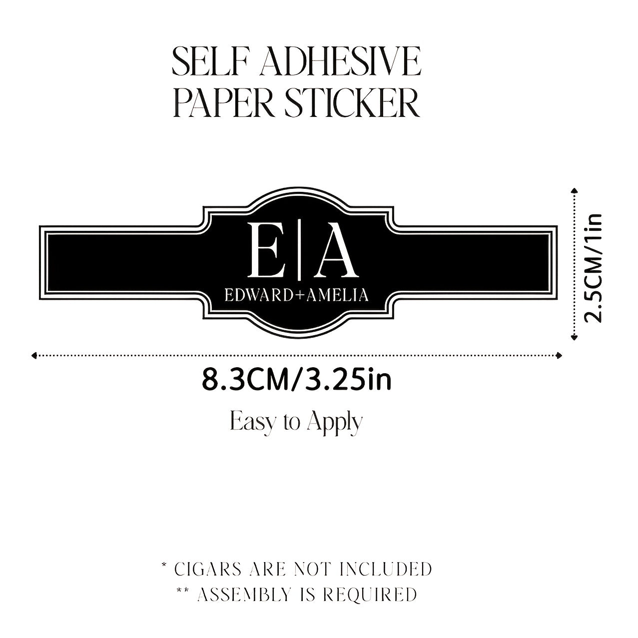 Custom Wedding Cigar Bands with Initials Personalized E&A