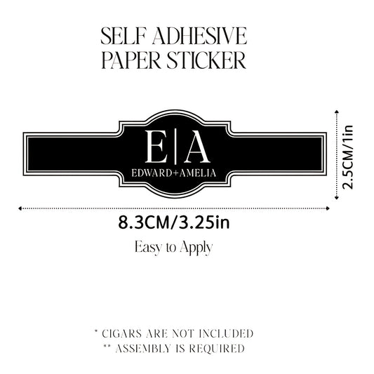 Custom Wedding Cigar Bands with Initials Personalized E&A