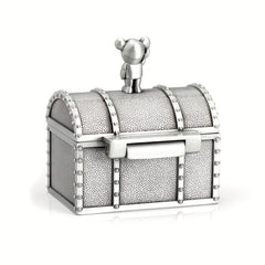 Baby Tooth Treasure Chest Box Silvery Tooth Holder And Curl Organizer Set