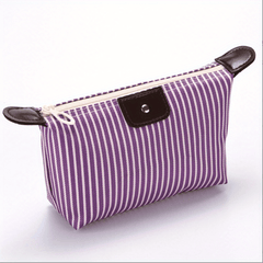 Striped Pattern Carry On Bag Zipper Cosmetic Pouch