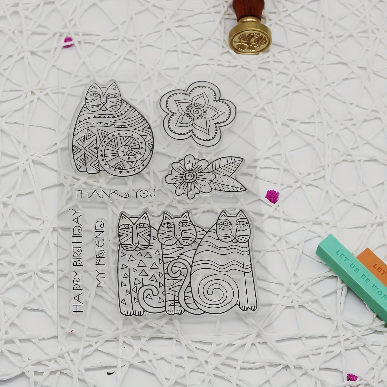 Cat Cartoon Transparent Stamp - Purr-fect Craft Accent
