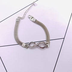 Rhinestone Infinity Bracelet 8 Number Pendant Couple Bracelets