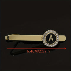 Men's Zirconia Initial Letter Tie Clip