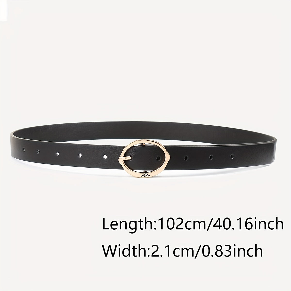 3pcs Oval Pin Buckle Belt Solid PU Belt Decoration Girdle For Women