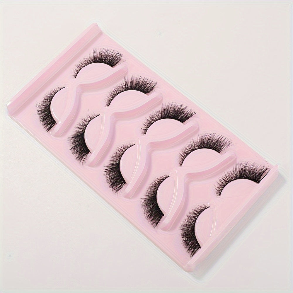 5 Pairs Cat Eye False Eyelashes Fox Eye Lashes Natural Look