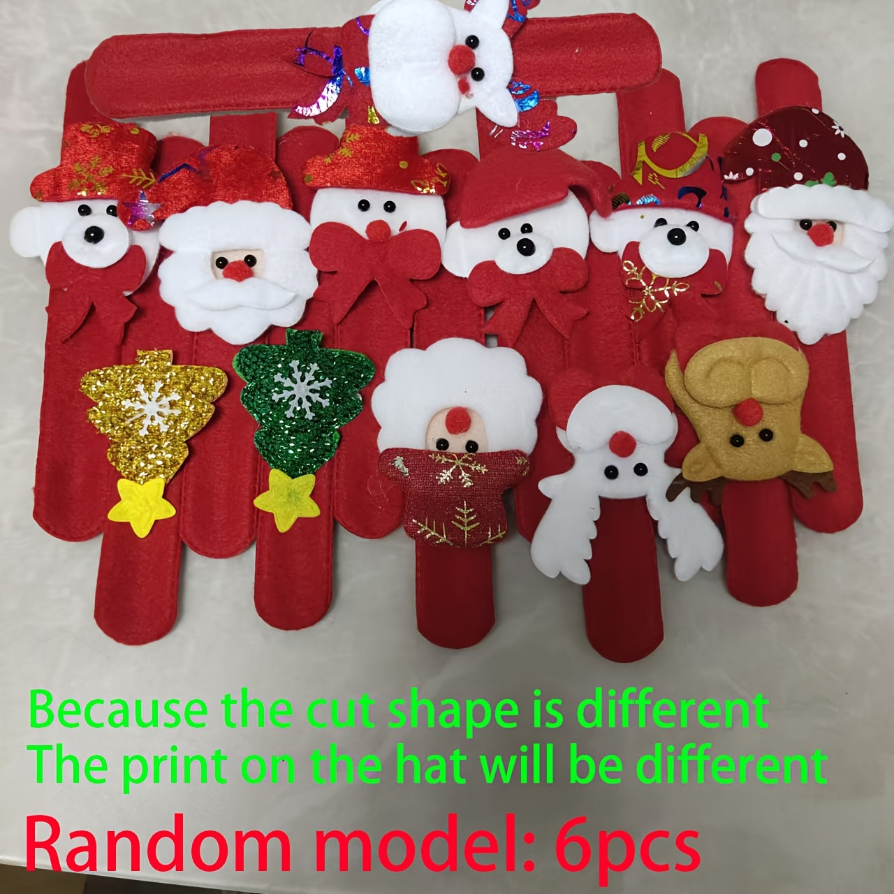 6pcs Christmas Clapper Set Santa Snowman & Reindeer Designs