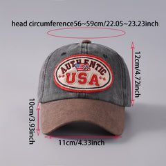 Block Curved Brim Sunshade Baseball Cap with Letter Embroidery Print