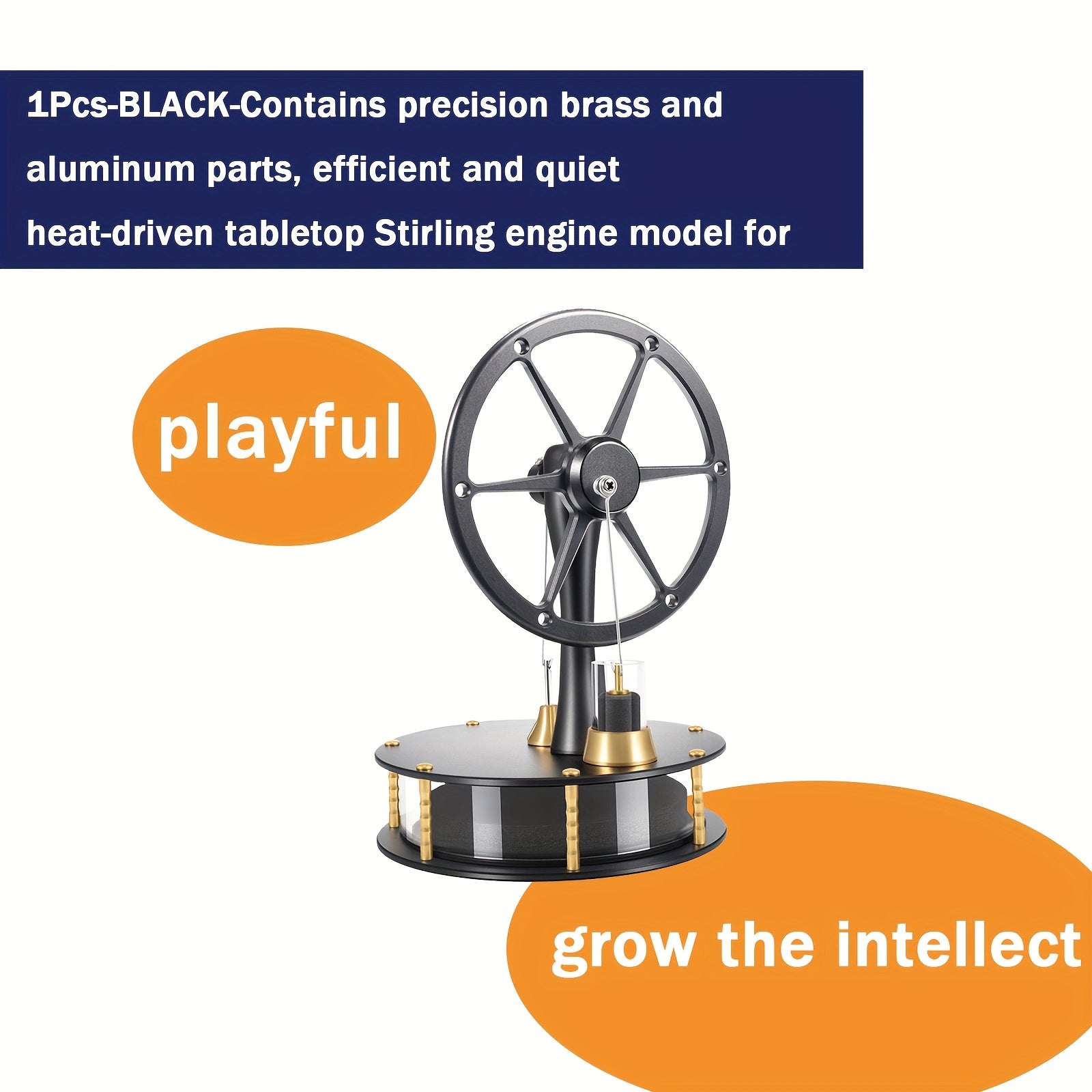 Durable Stirling Engine Puzzle with Brass and Aluminum Parts