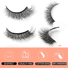 10 Pairs Fluffy 3D Faux Mink Eyelashes Soft Natural Extensions Dramatic Makeup