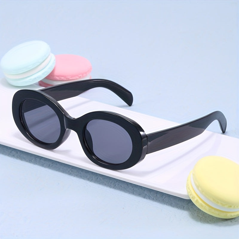 Metal Hinge Oval Frame Kid's Sunglasses UV400