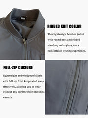 Men's Zipper Baseball Collar Jacket Windproof Waterproof