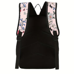 Vintage Floral Print Backpack & Handbag Set