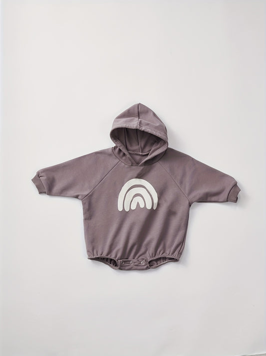 Rainbow Pattern Long-sleeved Jumpsuit Hoodie