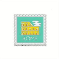 Zinc Alloy Landmark Brooch London Paris Rome