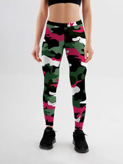  Casual Leggings: Camo Elastic High Rise Leggings
