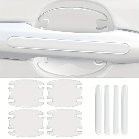 8Pcs Car Door Handle Sticker Scratch Resistant Cover Auto Protection Film