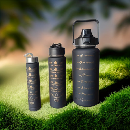 3pcs Portable Plastic Water Bottle Large Capacity Sport Bottle Outdoor