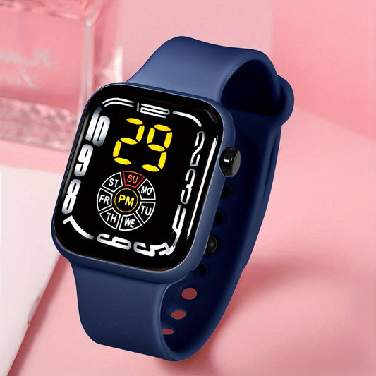 LED Small Square Children's Sports Watch