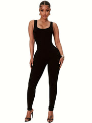 Slimming Yoga Jumpsuit Square Neck High Stretch Sports Bodysuit