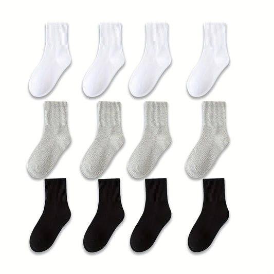 12 Pairs Comfortable Breathable Socks for Teens Spring Summer