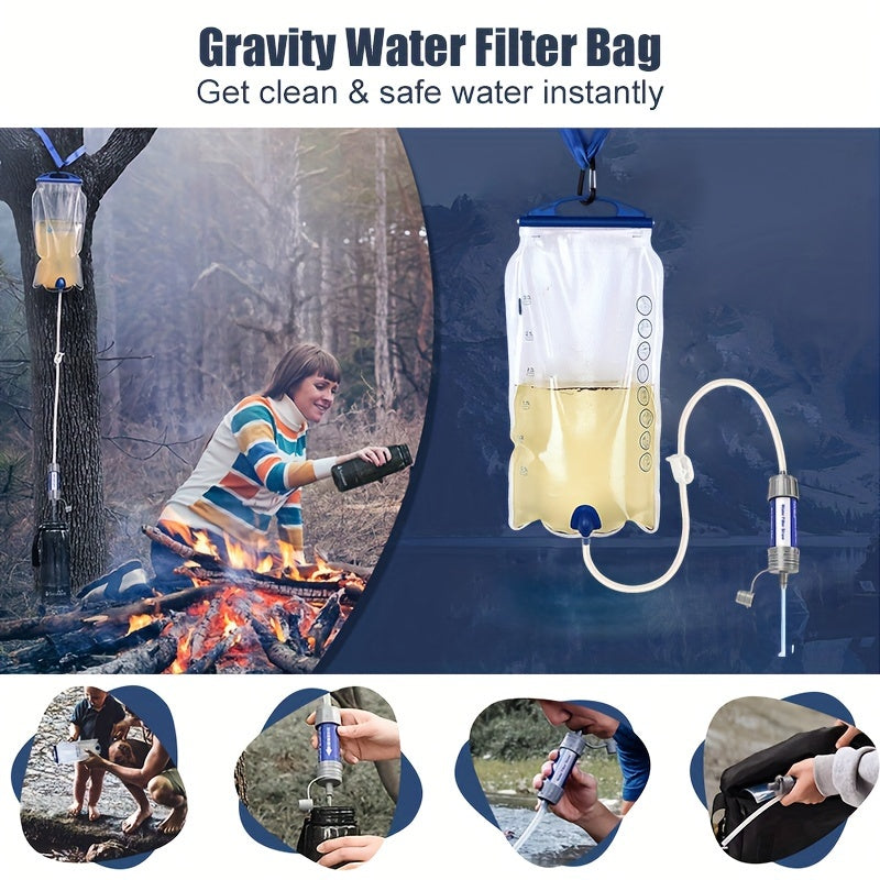Portable Water Filter Straw with Water Bag