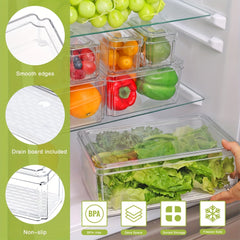 Clear Plastic Refrigerator Storage Box with Lid - Space Saving Organizer