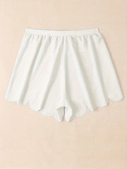  Casual Tankini Bottoms Women's Plus Solid Drawstring Swimsuit Shorts