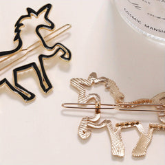Hollow Horse Hairpin Women's Side Clip Jewelry Pony Hairpin Accessories