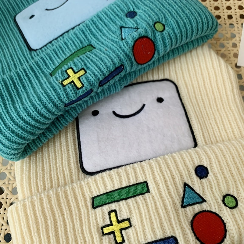 Game Console Embroidery Beanie Unisex Cartoon Warm Knit Hat Hip Hop Skull Cap