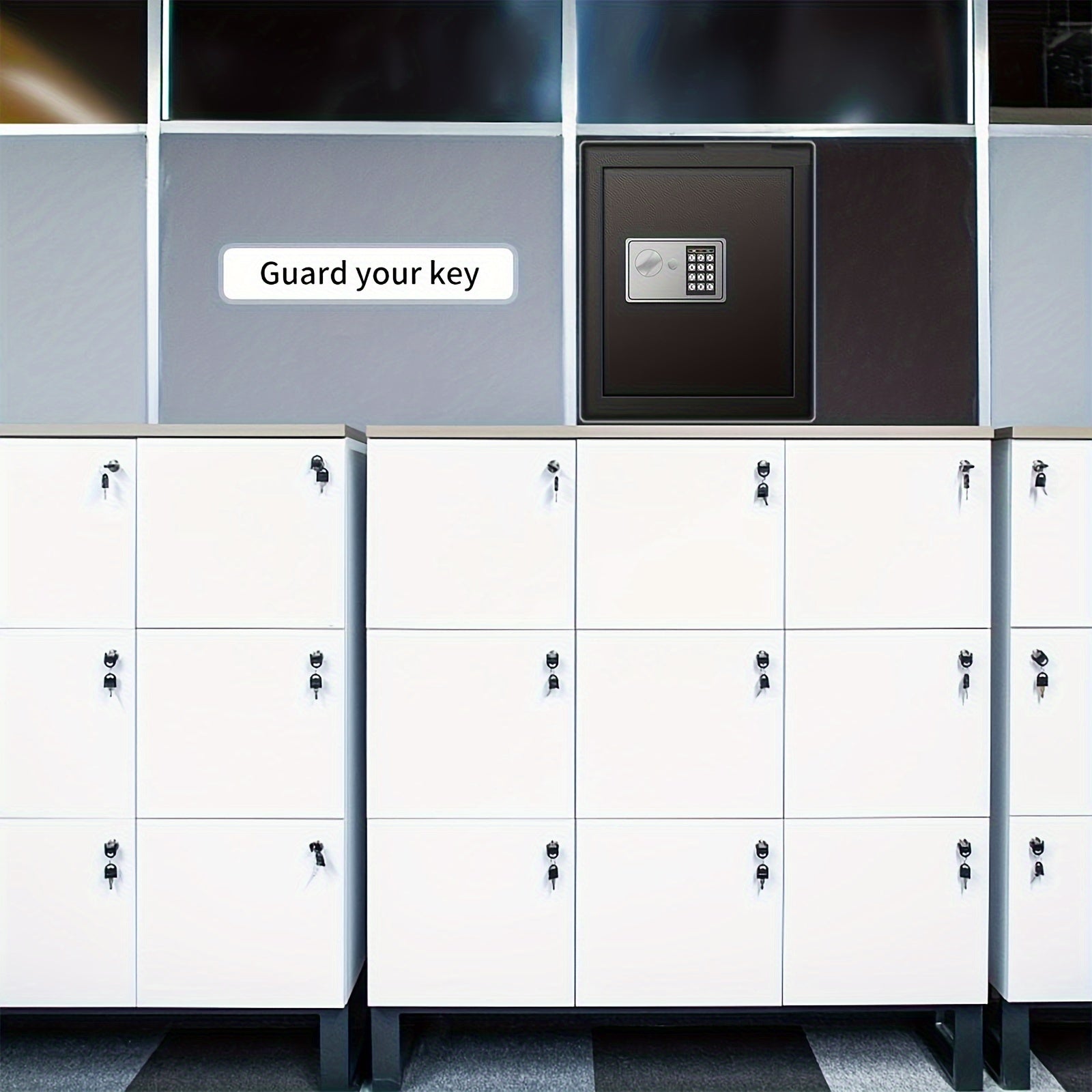 Electronic Key Safe Pin Code Keyless Storage Box Wall Mount Safe 83 Keys Cabinet
